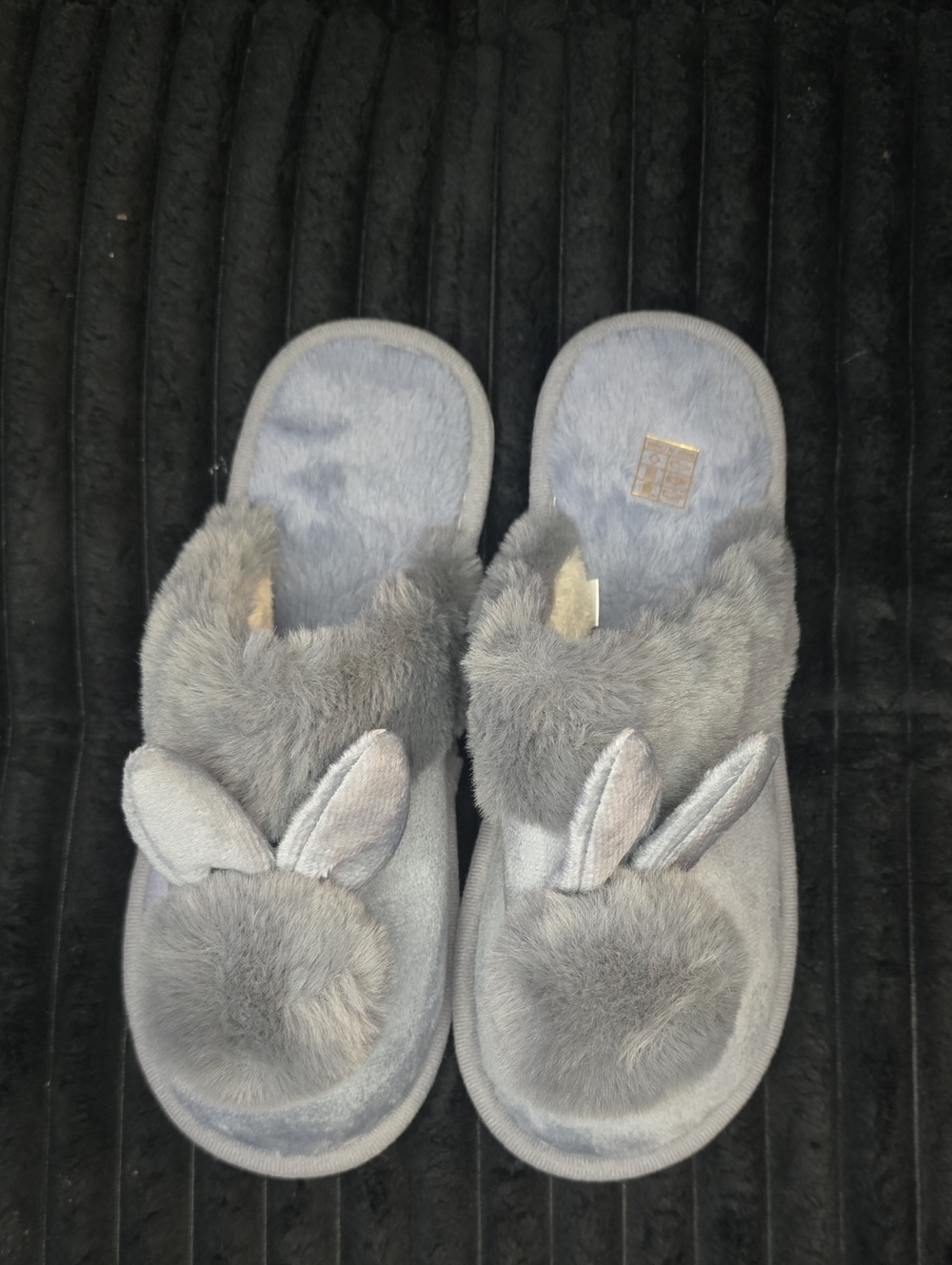 Plush Bunny Slippers - Gray